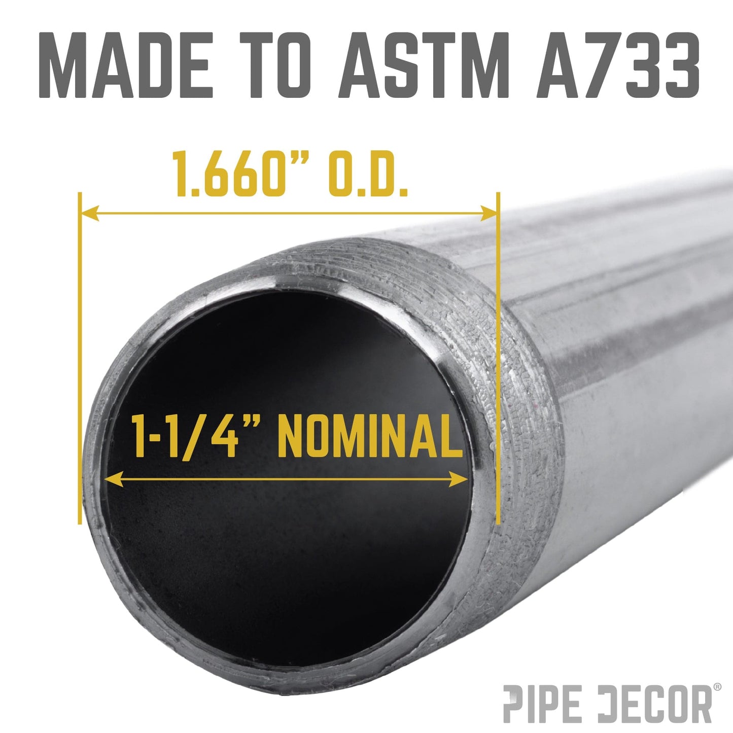 1 1/4 in. x 5 in. Black Pipe