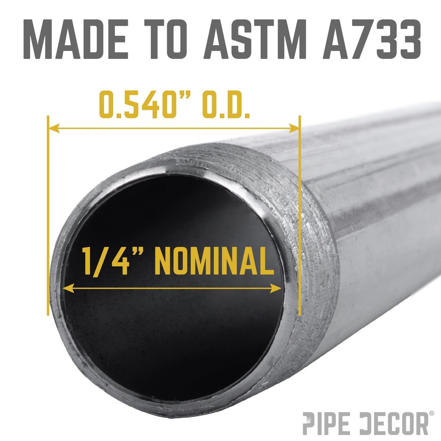 1/4 in. x 4 1/2 in. Black Pipe
