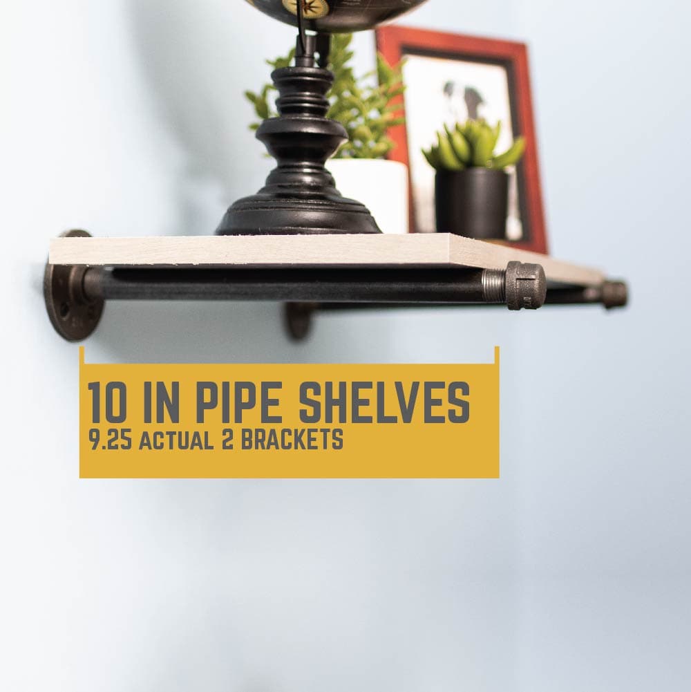 1/2 in. x 10 in. Shelf Bracket Kit, 6 Pack PIPE DECOR