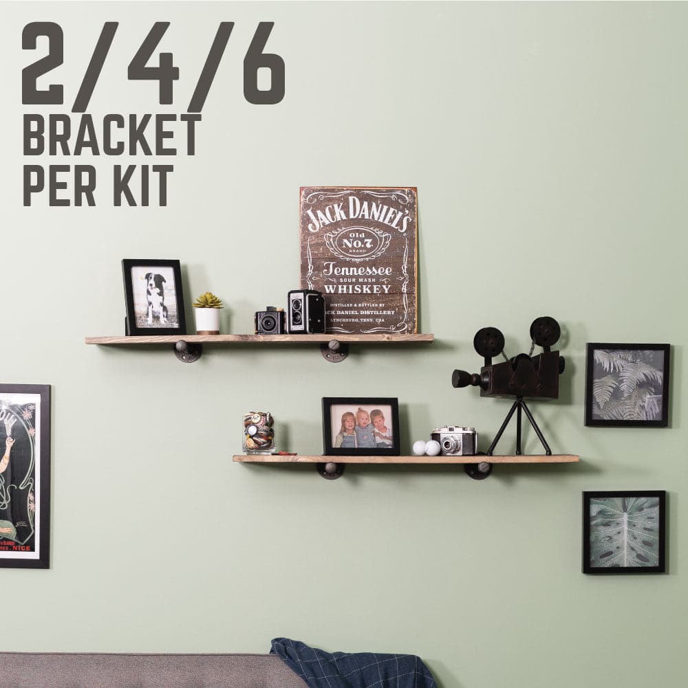 1/2 in. x 10 in. Shelf Bracket Kit, 4 Pack PIPE DECOR