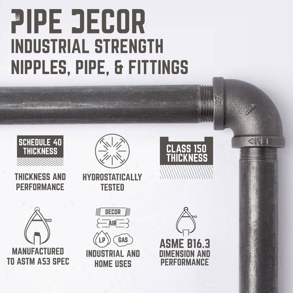 1/2 in. x 10 in. Shelf Bracket Kit, 2 Pack PIPE DECOR