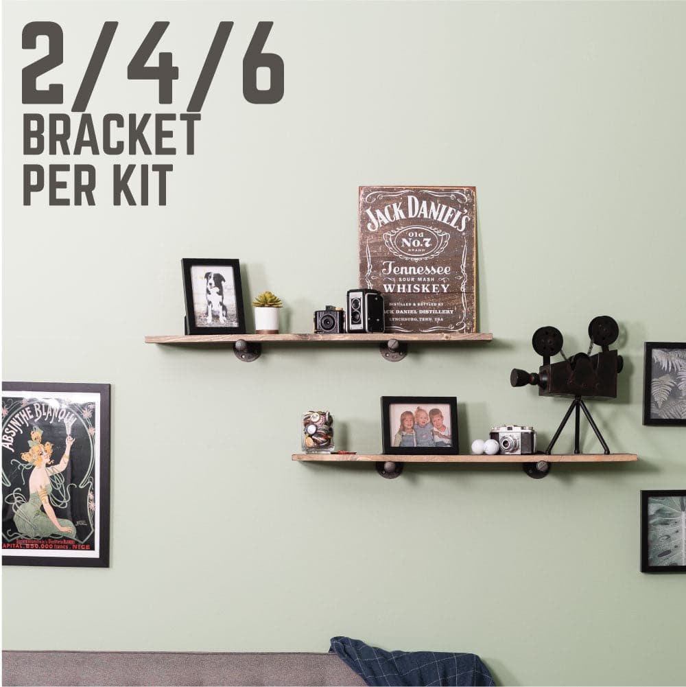 1/2 in. x 10 in. Shelf Bracket Kit, 2 Pack PIPE DECOR