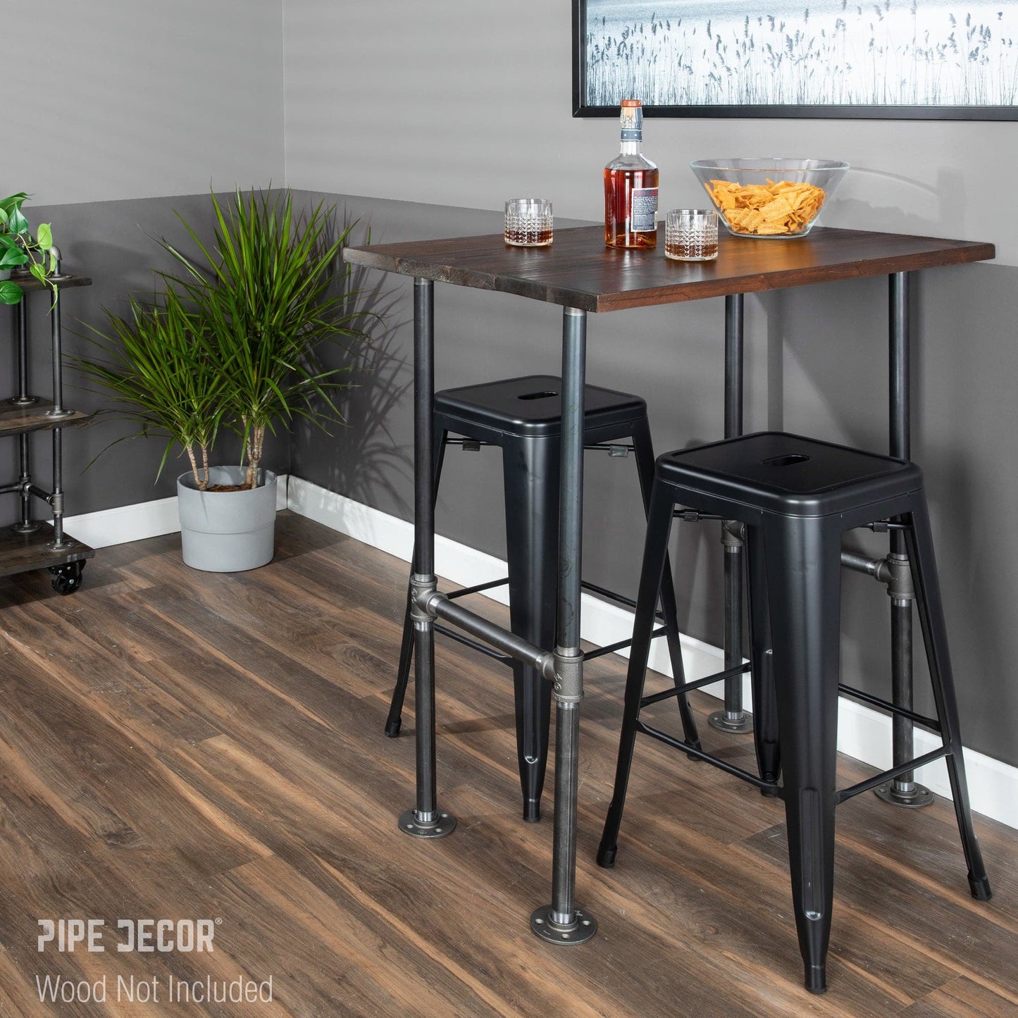 H-Leg Bar Height Pipe Table Legs (Set of 2)