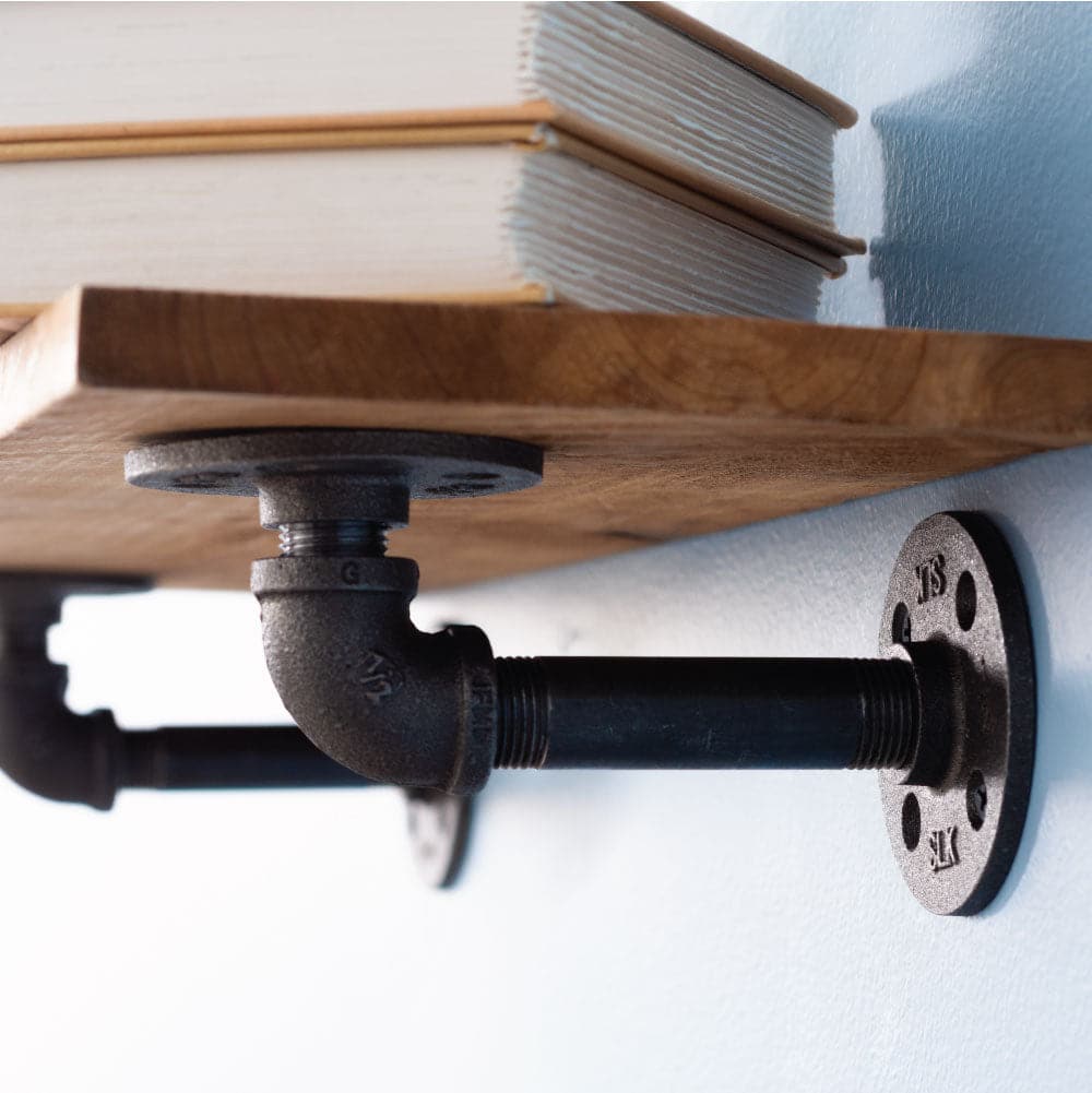 1/2 in. x 4 in. Double Flange Shelf Bracket, 4 Pack PIPE DECOR