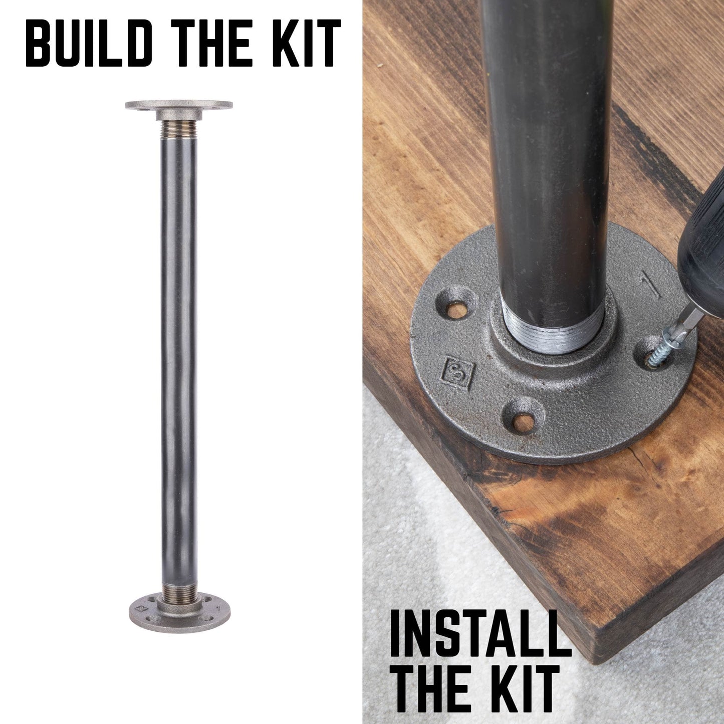 1 in. x 24 in. Round Flange Pipe Table Legs - 4 Pack