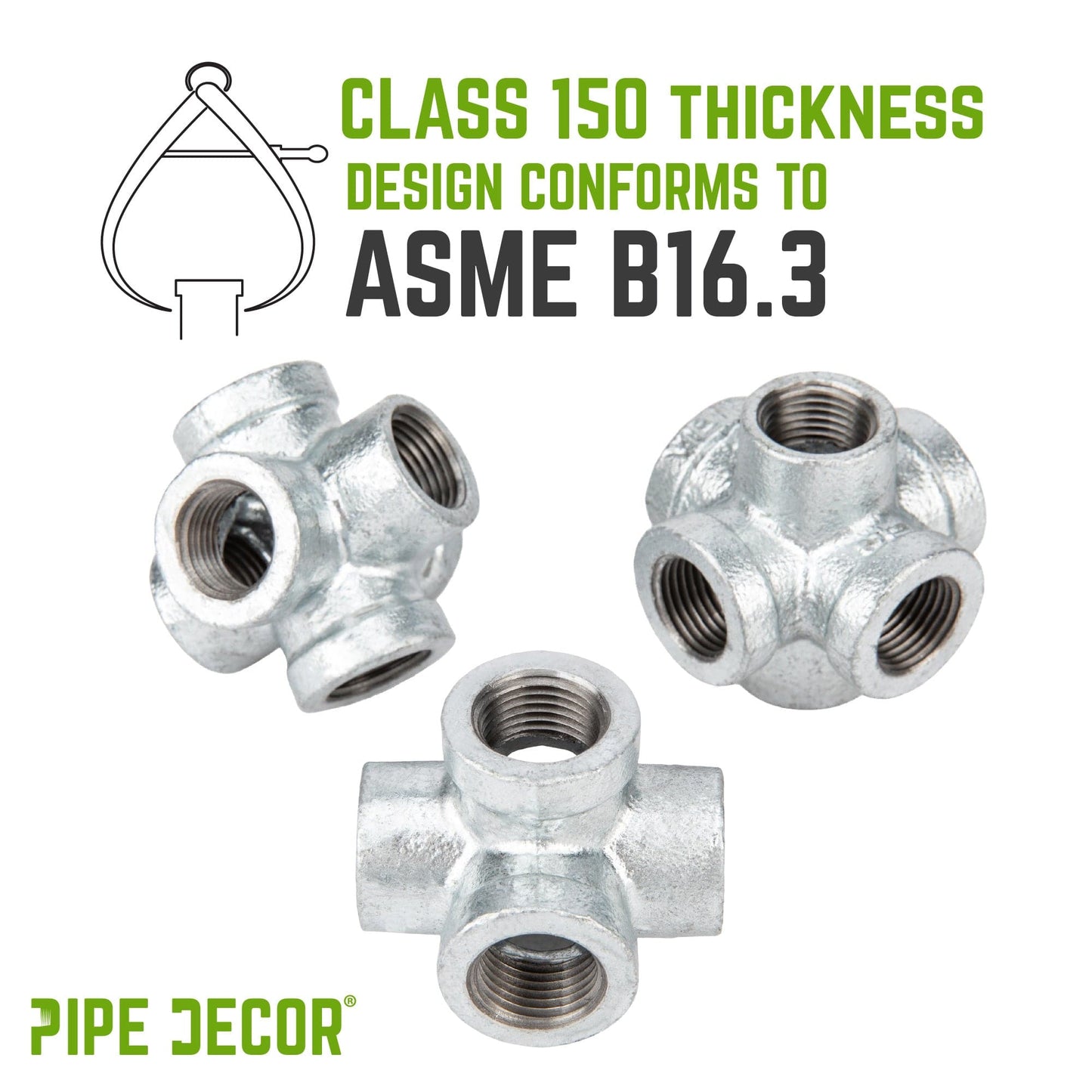 1 in. Galvanized 6-Way Fitting