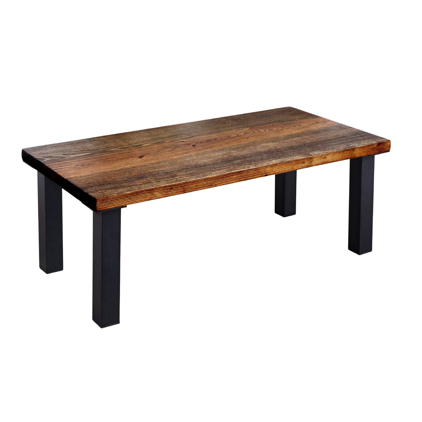 Skyline Boulder Black Solid Wood Coffee Table with 18 in. High-Rise Legs