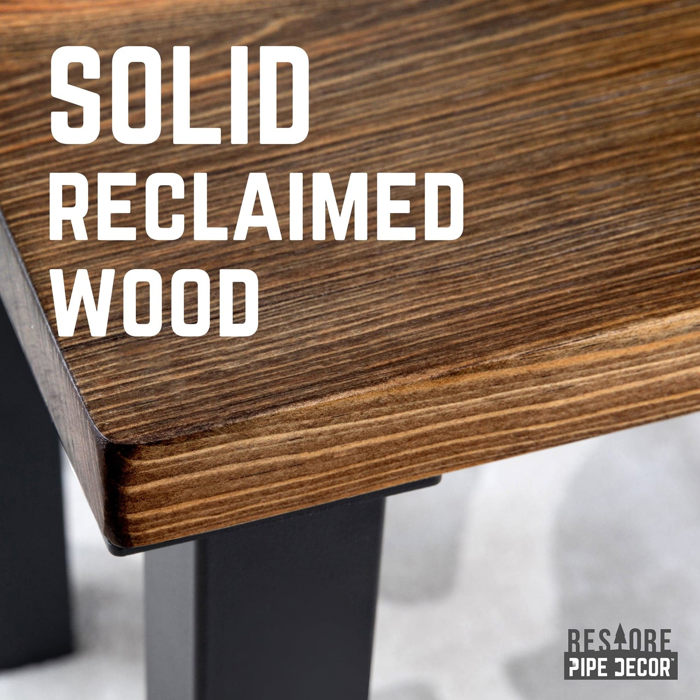 Skyline Boulder Black Solid Wood Coffee Table with 18 in. High-Rise Legs