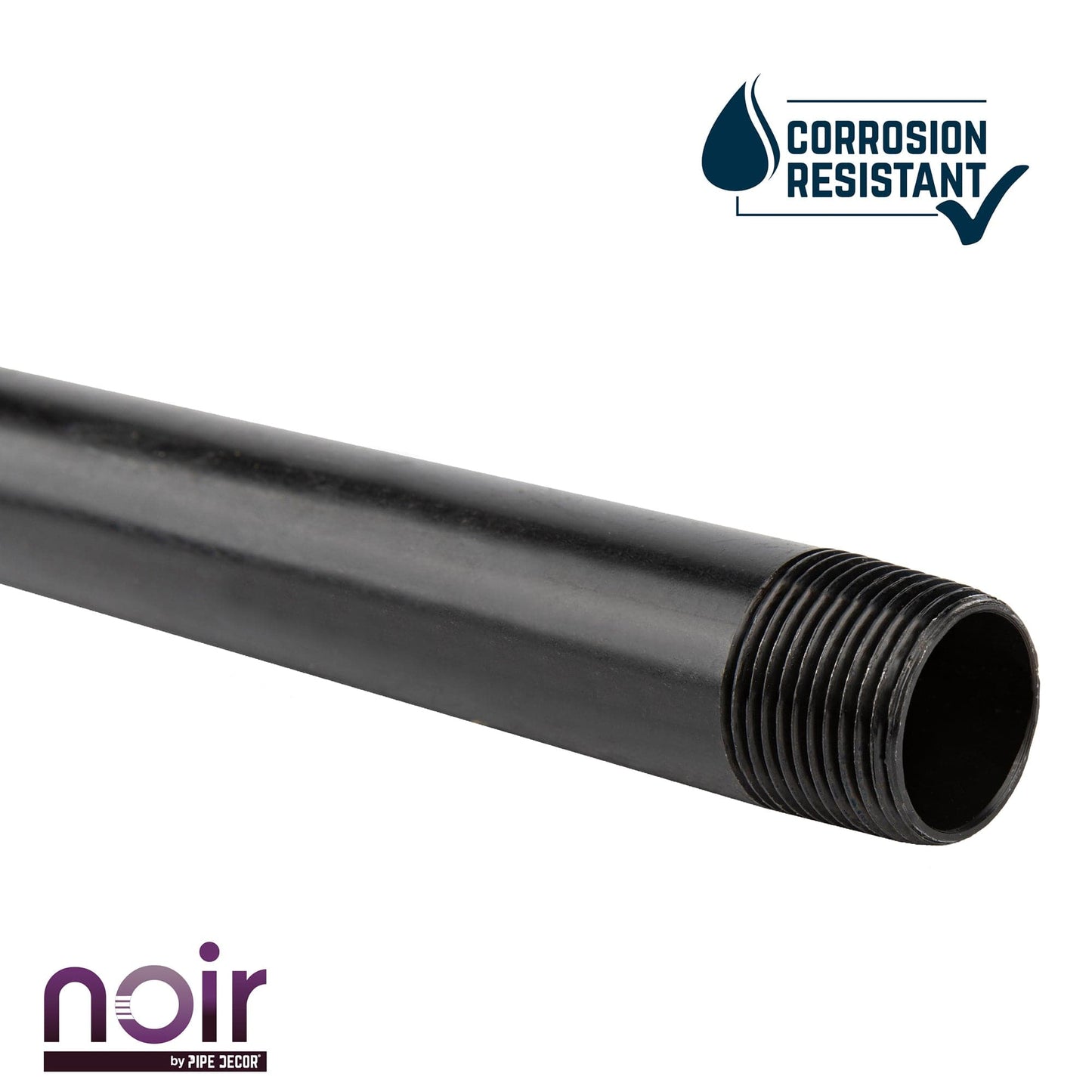 3/4 in. x 18 in. Prefinished Matte Black Pipe