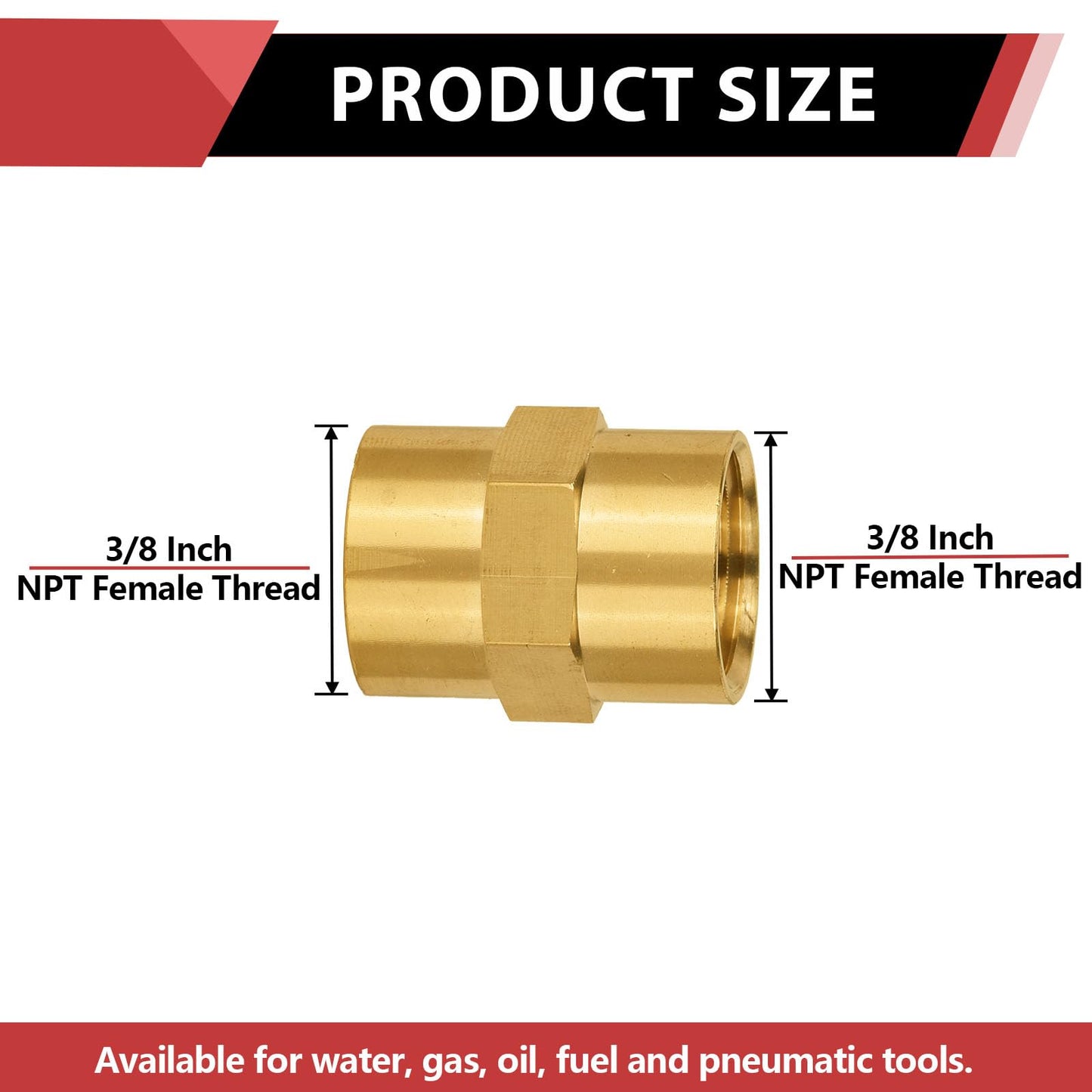 30 Pcs 3/8" Female NPT Brass Hex Connector