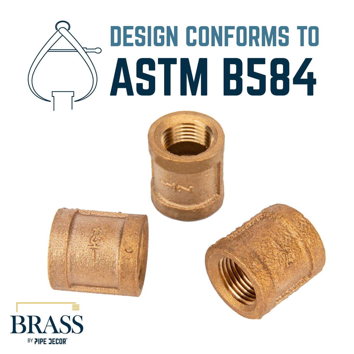 1/2 in. Red Brass Coupling PIPE DECOR