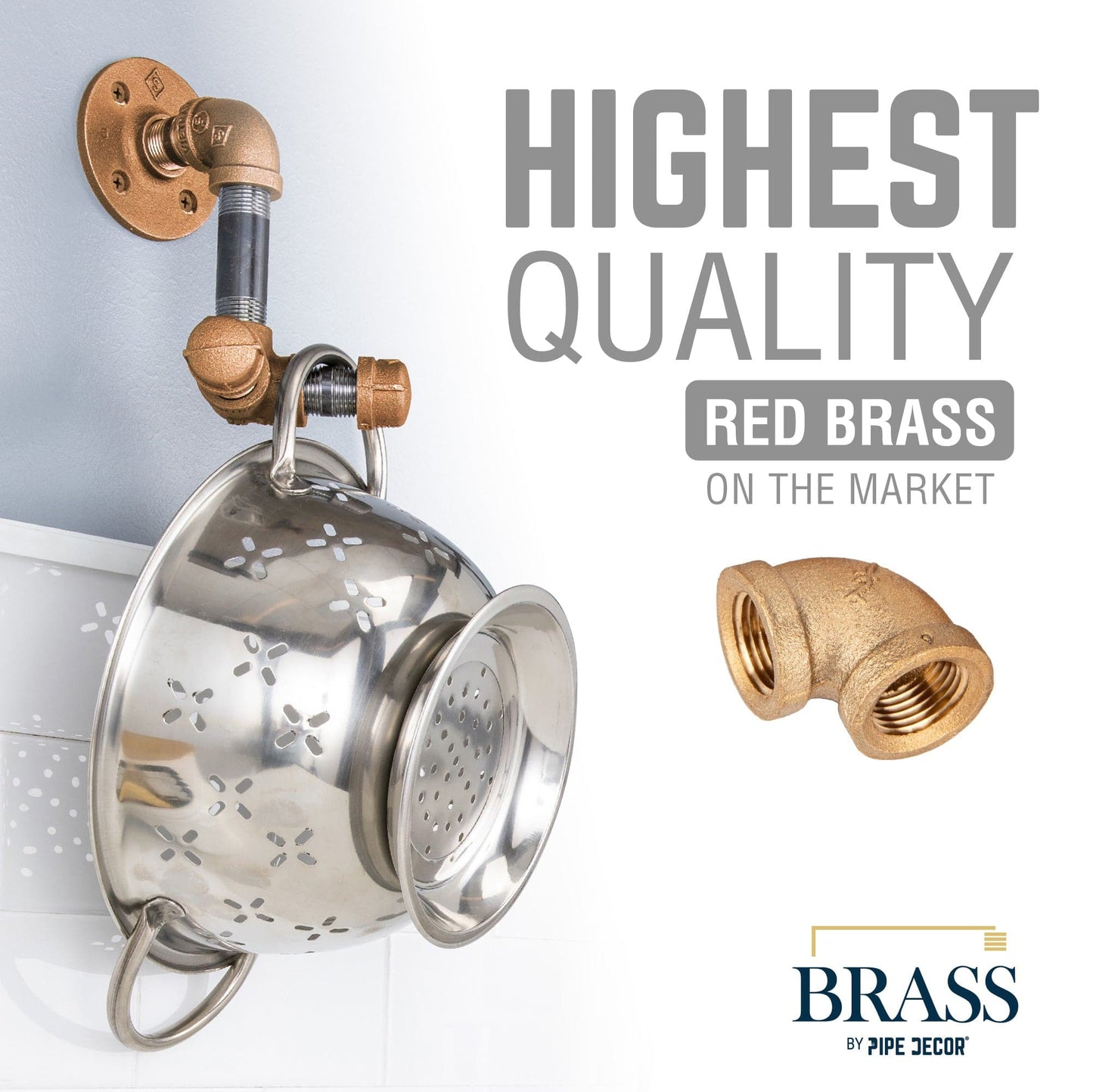 1/2 in. Red Brass 90 Degree Elbow PIPE DECOR