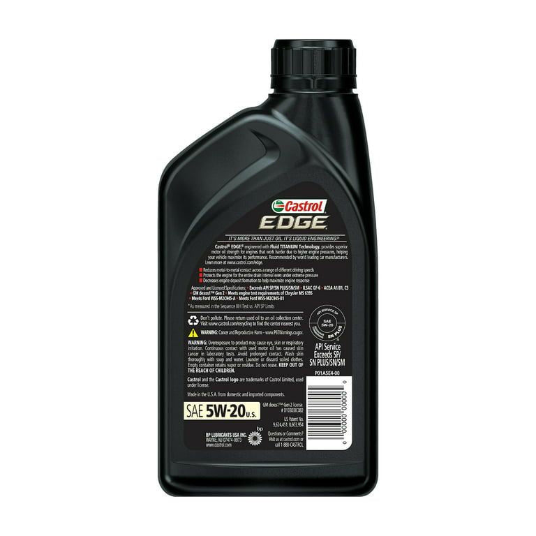 Castrol Edge 5W-20 Advanced Full Synthetic Motor Oil, 1 Quart EasyOptionXY LLC