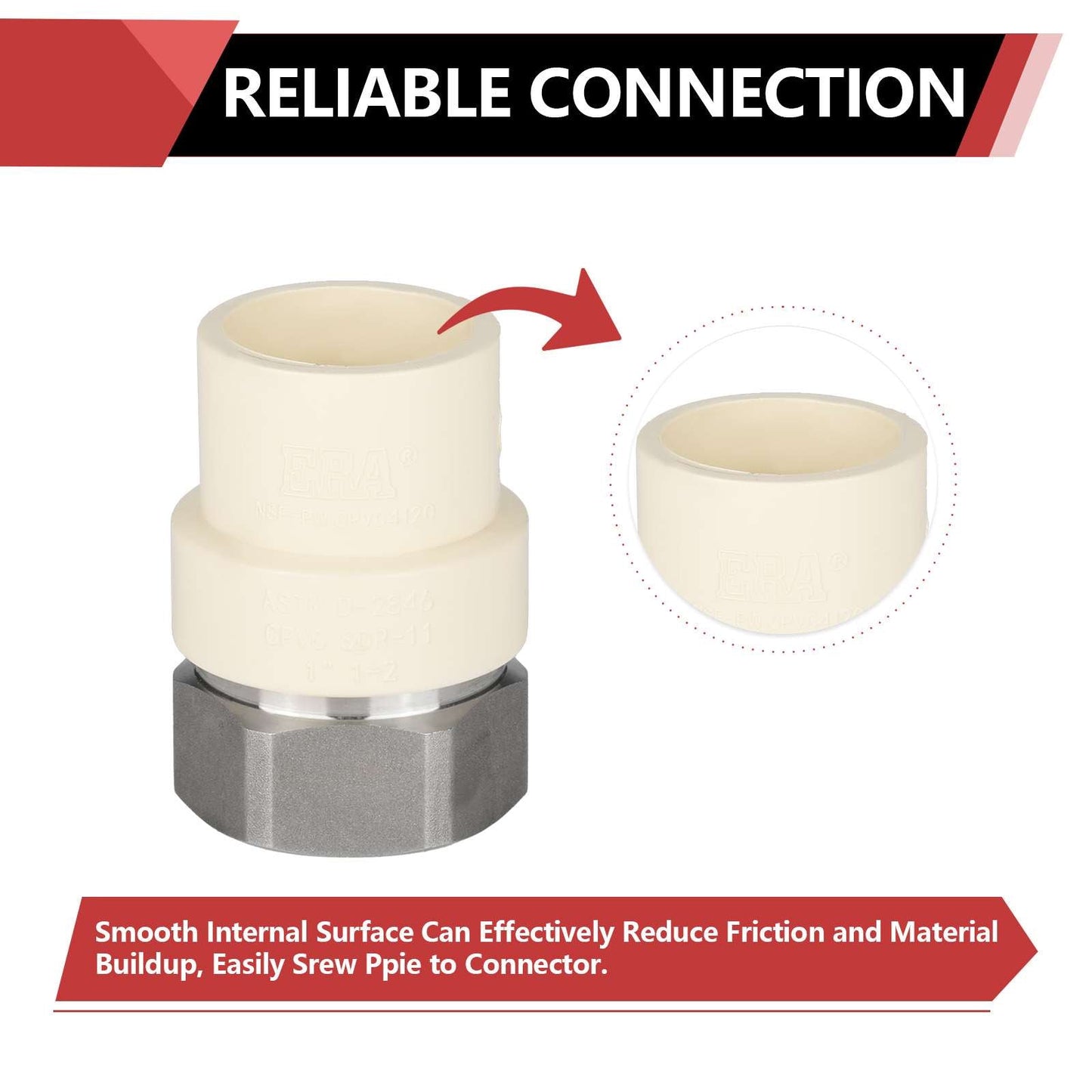 1" CPVC x Female Stainless Steel Adapter (Lead Free)