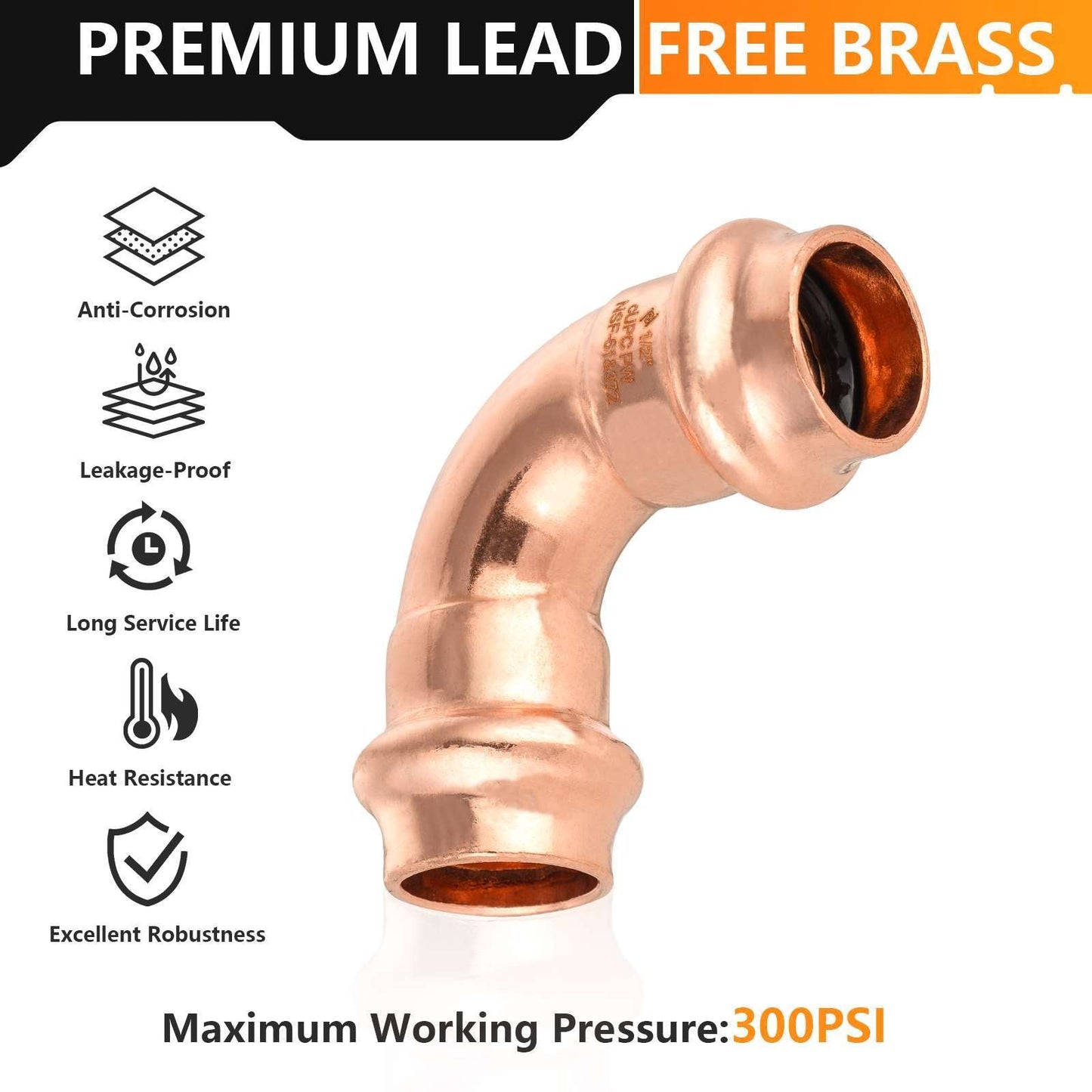1" Press Copper 90° Elbow (Lead Free)