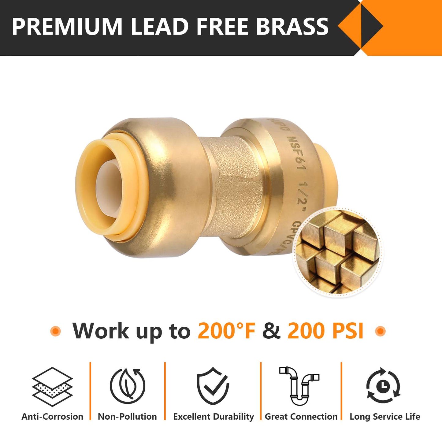 Pro 20-Pack 1/2" Push Fit Couplings