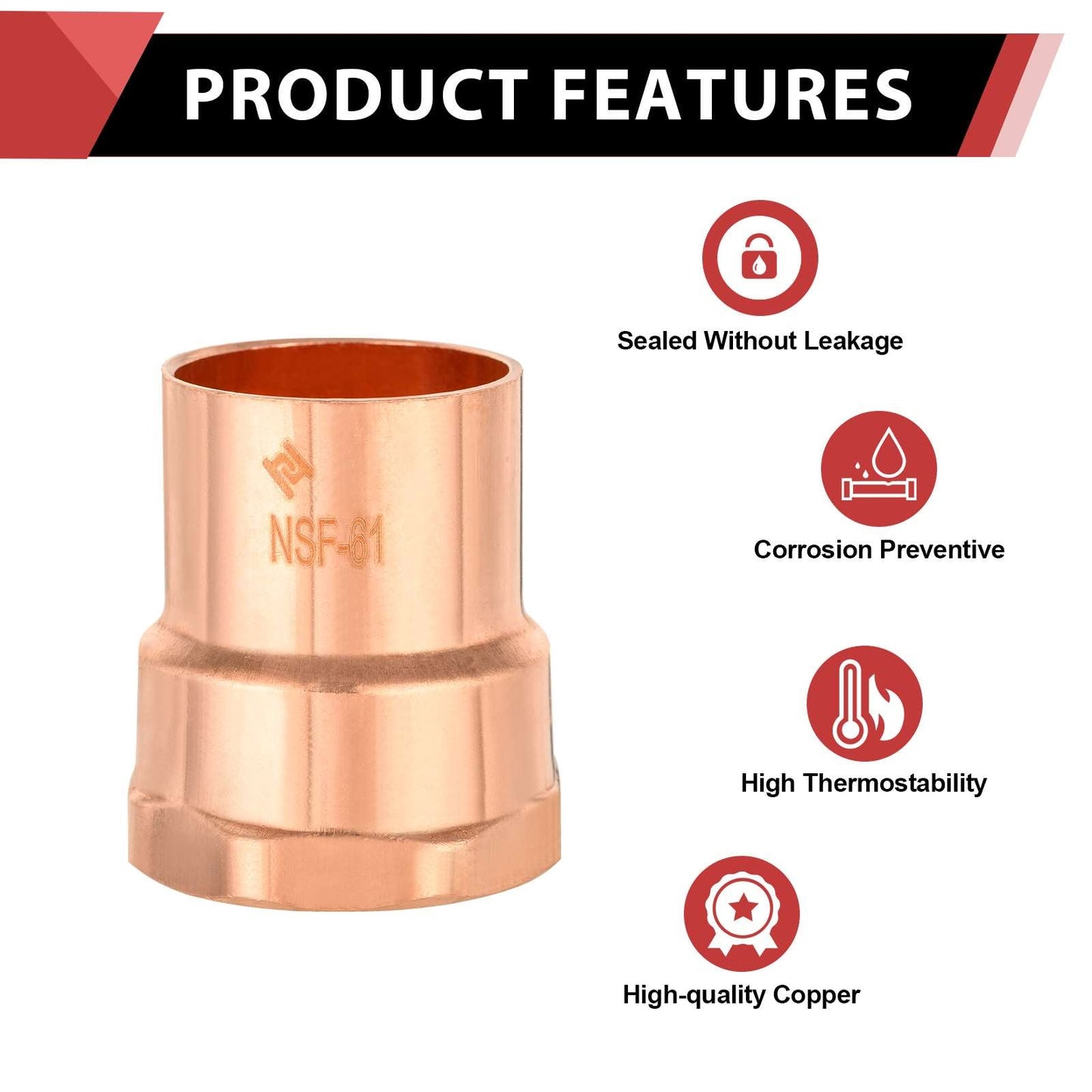 1" C x FNPT Copper Female Adapter