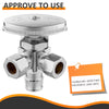 1/2" Pex-a Expansion (F1960) Inlet x 3/8" ODx 3/8" OD Compr. Dual Angle Stop Valve, Multi Turn (Lead Free) Plumbingsell