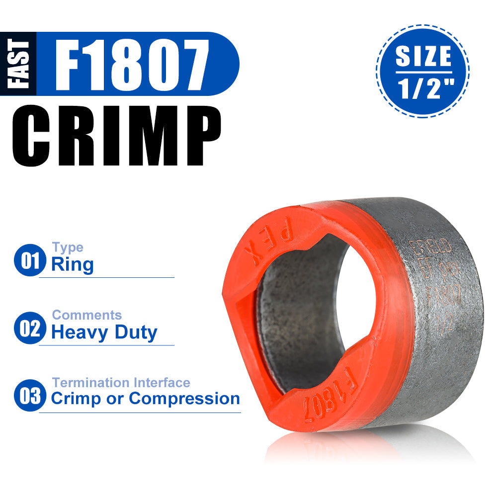PEX Copper Rings 1/2", w/End Stop, 100 Pro Pack