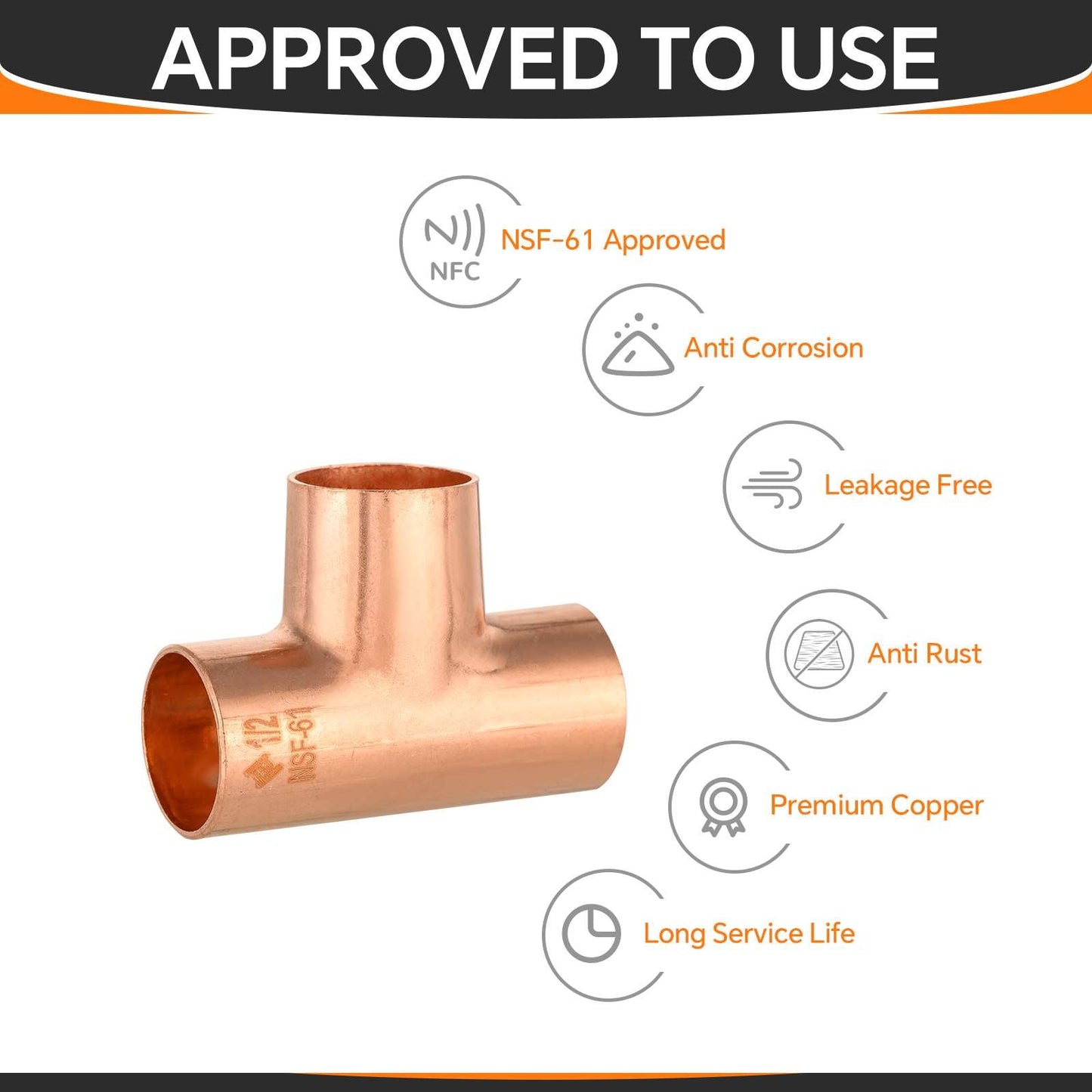 Pro 30 Pack 1/2" x 1/2" x 1/2" Copper Tee