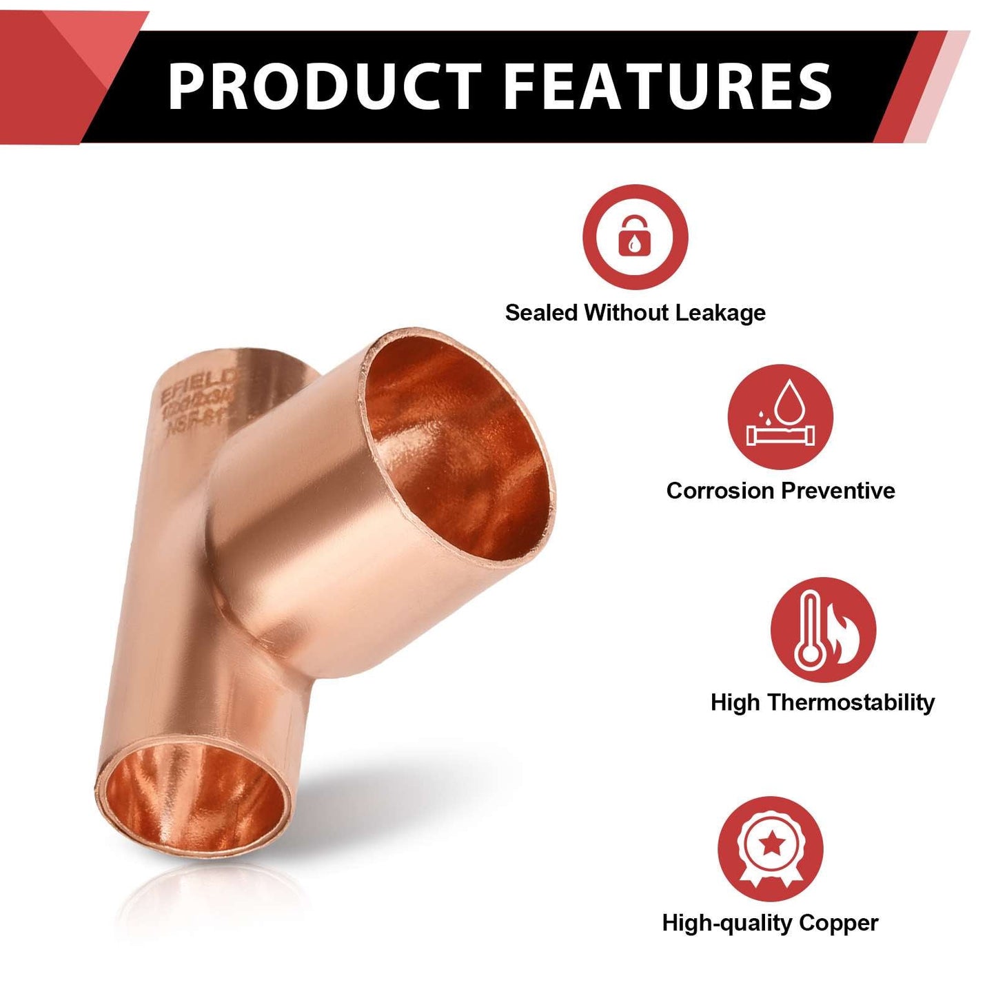 30 Pcs 3/4" X 3/4" X 1" Copper Reducing Tee at Wholesale Price
