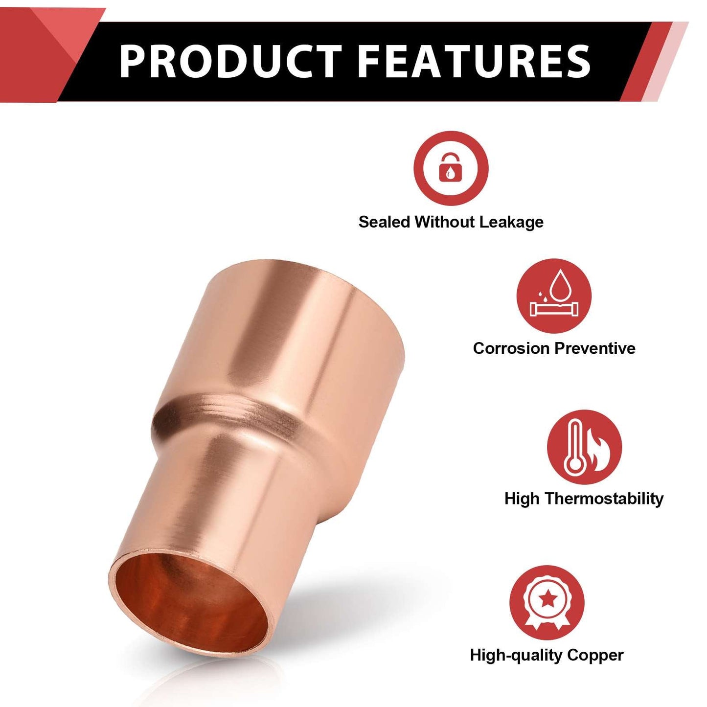 30 Pcs 2" x 1-1/2" Copper Coupling at Wholesale Price