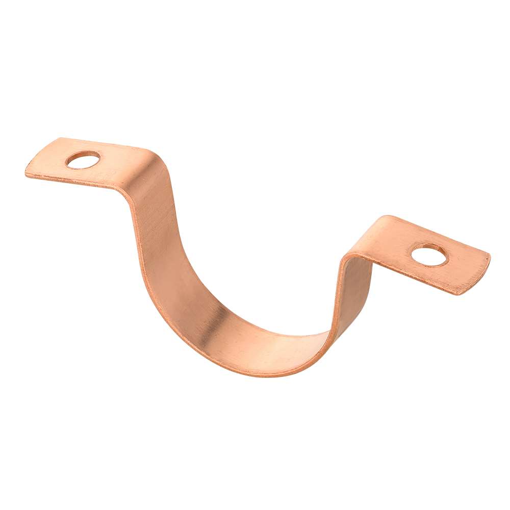 10 Pack 1" Copper Pipe Straps, Two Hole