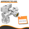 10 Pcs 1/2" FIP x 3/8" OD Compr. x 3/8" OD Compr. Split Angle Stop Valve, 1/4 Turn (Lead Free) Plumbingsell