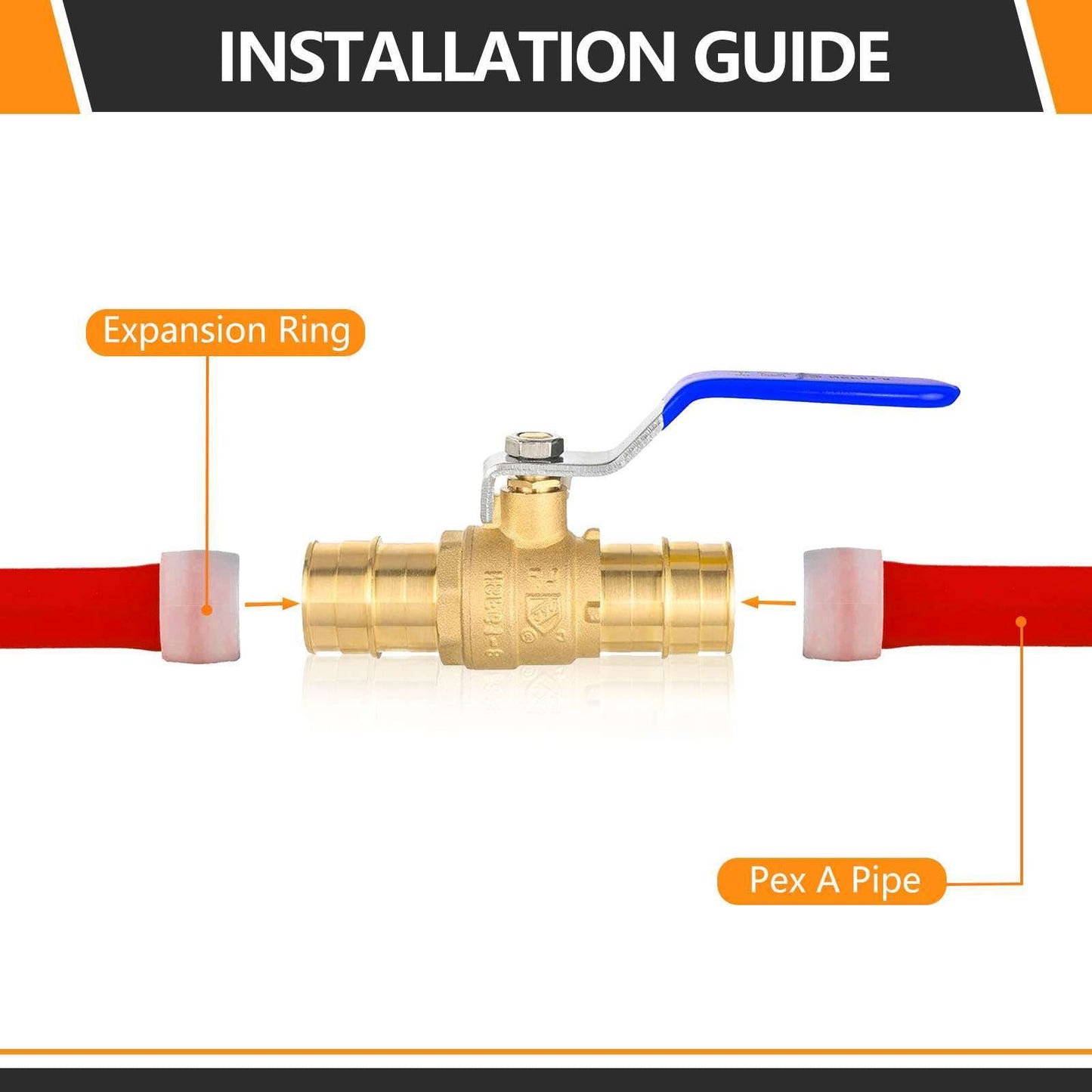 1" PEX Expansion Ball Valve, Blue (Lead Free)