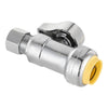 10 Pcs 1/2" Push Connect x 3/8" Compr. Straight Stop Valve, New Handle, 1/4 Turn (Lead Free) Plumbingsell