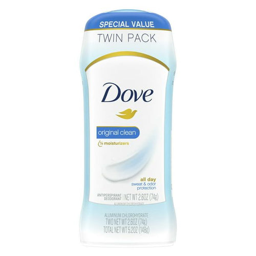 Dove Original Clean Antiperspirant Deodorant, 2.6 oz, Twin Pack EasyOptionXY LLC