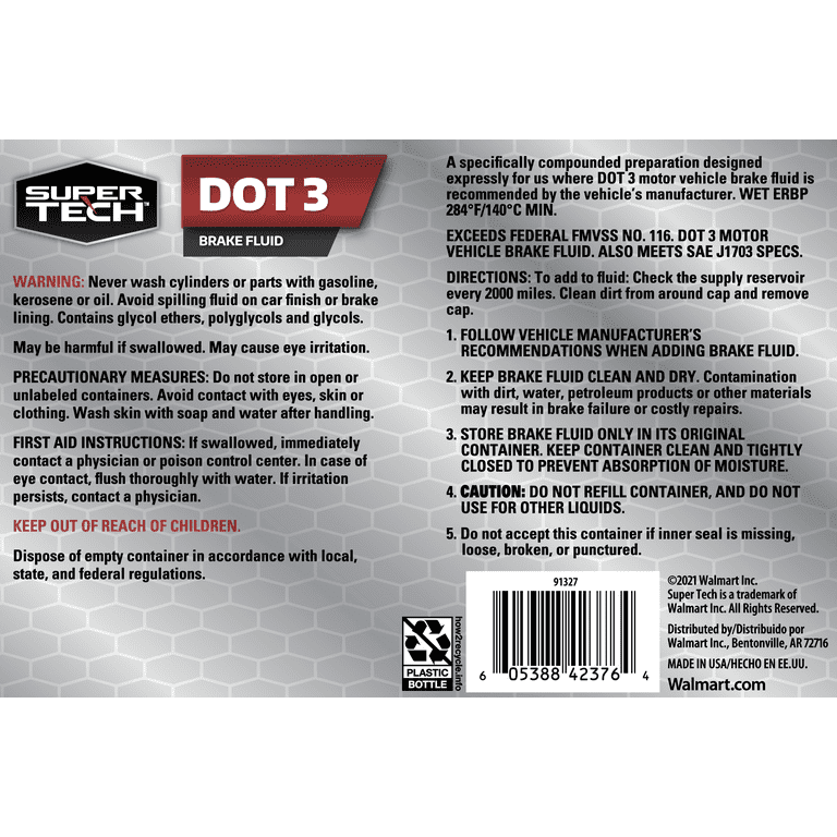 Super Tech Dot 3 Brake Fluid, 1 Gallon EasyOptionXY LLC