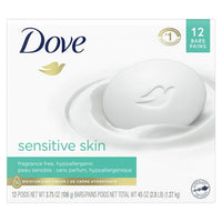 Dove Beauty Bar Sensitive Skin More Moisturizing Than Bar Soap, 3.75 oz, 12 Bars EasyOptionXY LLC