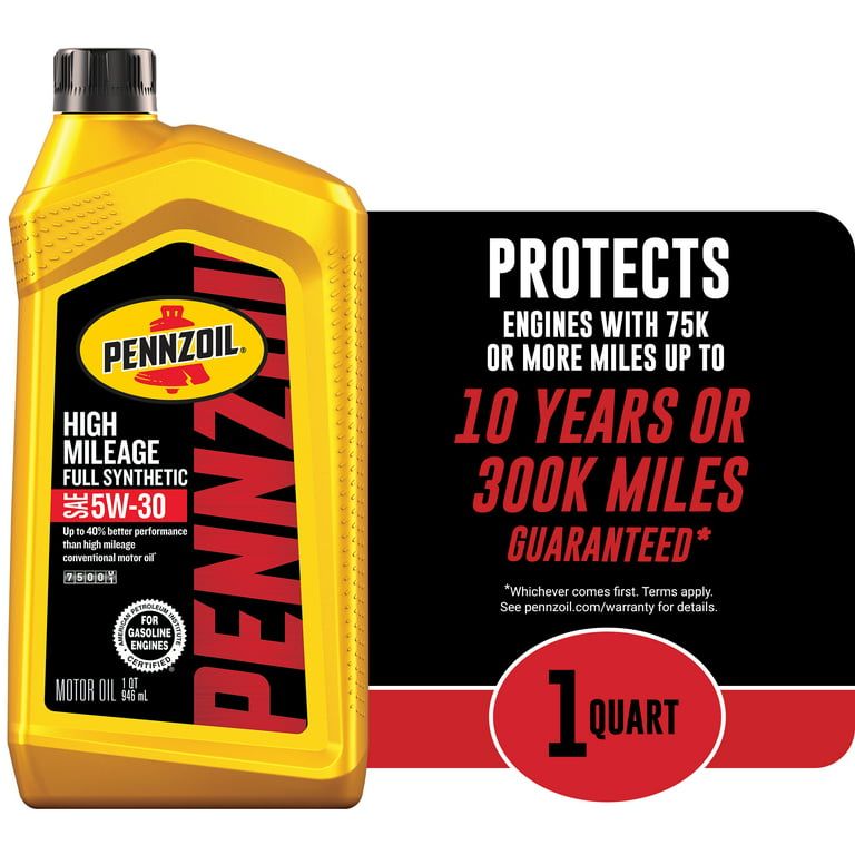 Pennzoil Full Synthetic High Mileage 5W-30 Motor Oil, 1 Quart EasyOptionXY LLC