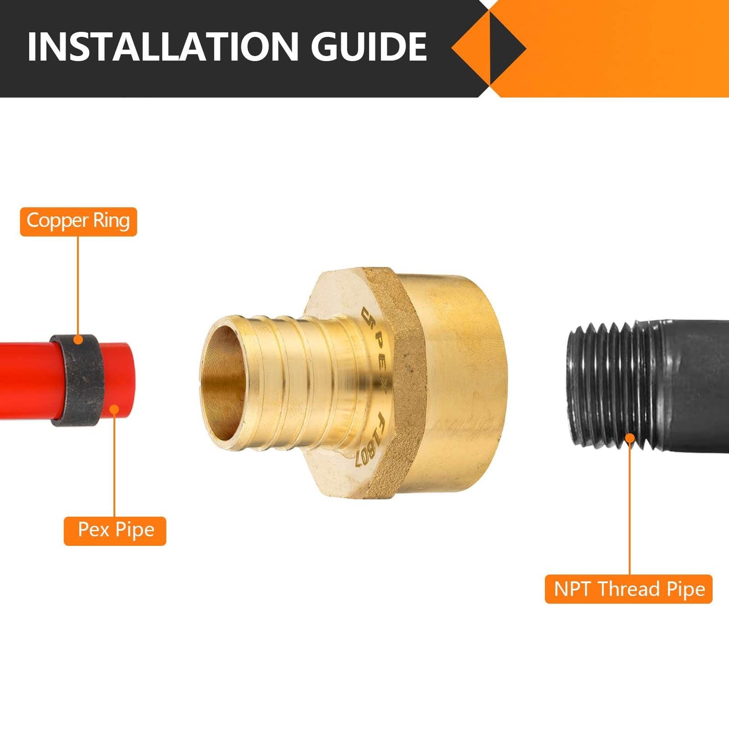 PEX-B Crimp 1" PEX x 3/4" Female Threaded Adapter (Lead Free)
