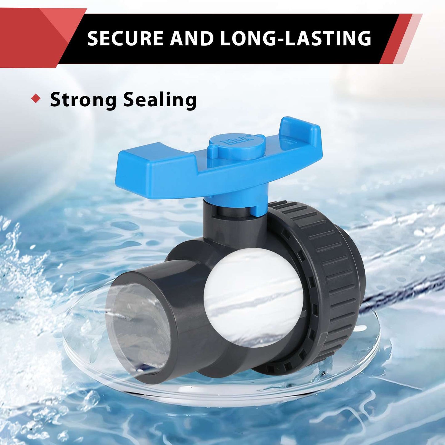 1-1/4" PVC Single Union Ball Valve SCH 40/80, Threaded