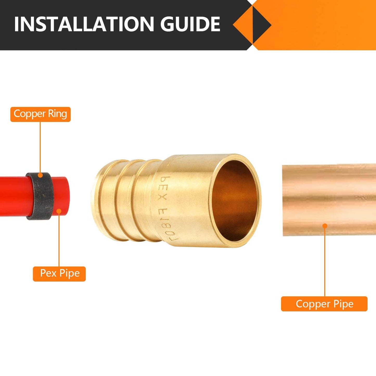 PEX-B Crimp 1" PEX x 3/4" Female Copper Sweat Sweat Coupling (Lead Free)