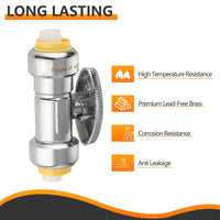 10 Pcs 1/2" Push Connect x 1/2" Push Connect Straight Stop Valve, 1/4 Turn (Lead Free) Plumbingsell