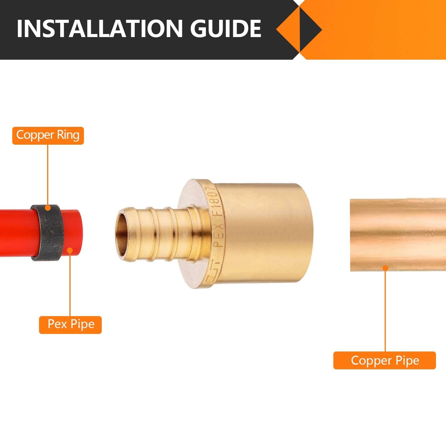 PEX-B Crimp 3/4" PEX x 3/4" Male Copper Sweat Adapter (Lead Free)