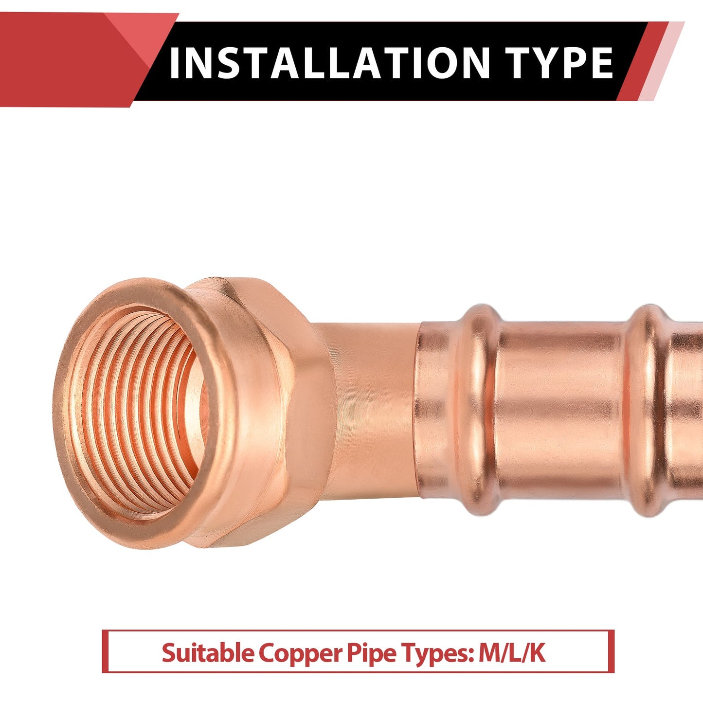 1" FTG Press x 1" Female Threaded Copper Street Adapter (Lead Free)