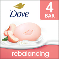 Dove Beauty Bar Soap for Women Rebalancing White Peach & Rice Milk All Skin, 3.75 oz 4 Bars EasyOptionXY LLC