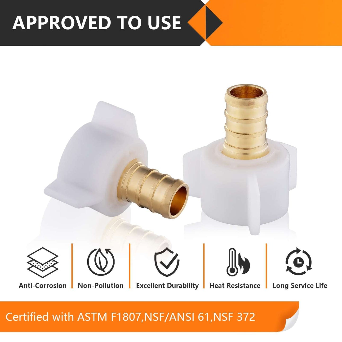 PEX-B Crimp 3/4" x 3/4" Female NPT Swivel Adapter (Lead Free)