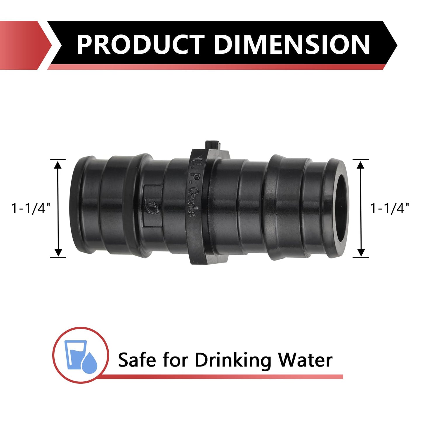 PEX A Expansion 1-1/4" x 1-1/4" PPSU Coupling