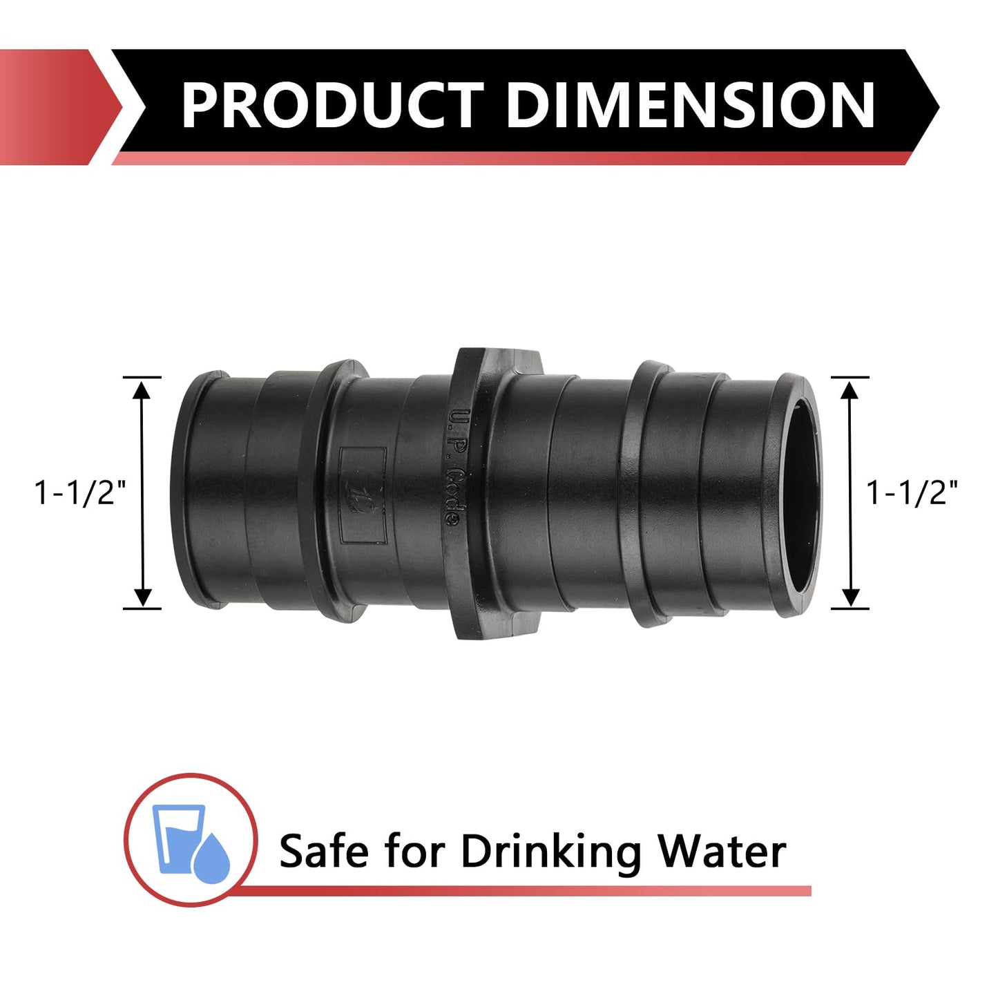 PEX A Expansion 1-1/2" x 1-1/2" PPSU Coupling