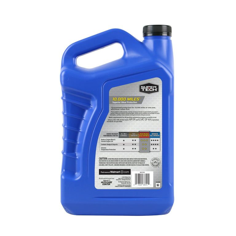 Super Tech High Mileage Full Synthetic SAE 10W-30 Motor Oil, 5 Quarts EasyOptionXY LLC