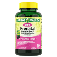 Spring Valley Mini Prenatal Multi + DHA Complete Multivitamin/Multimineral Supplement Mini Softgels, 120 Count EasyOptionXY LLC