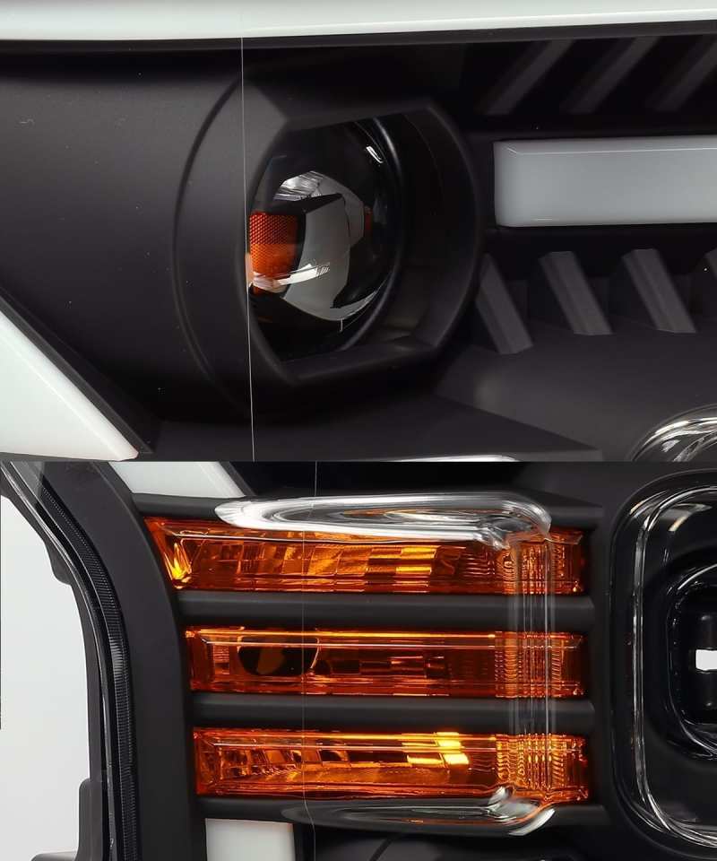 AlphaRex 15-17 Ford F150 / 17-20 Ford F150 Raptor LUXX-Series LED Projector Headlights Jet Black