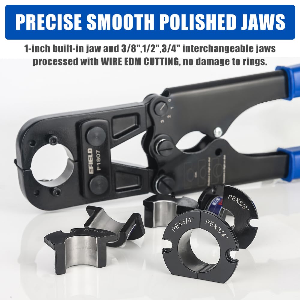 PEX Crimping Tool Kit: 3/8", 1/2", 5/8", 3/4" and 1" with Pipe Cutter in Case