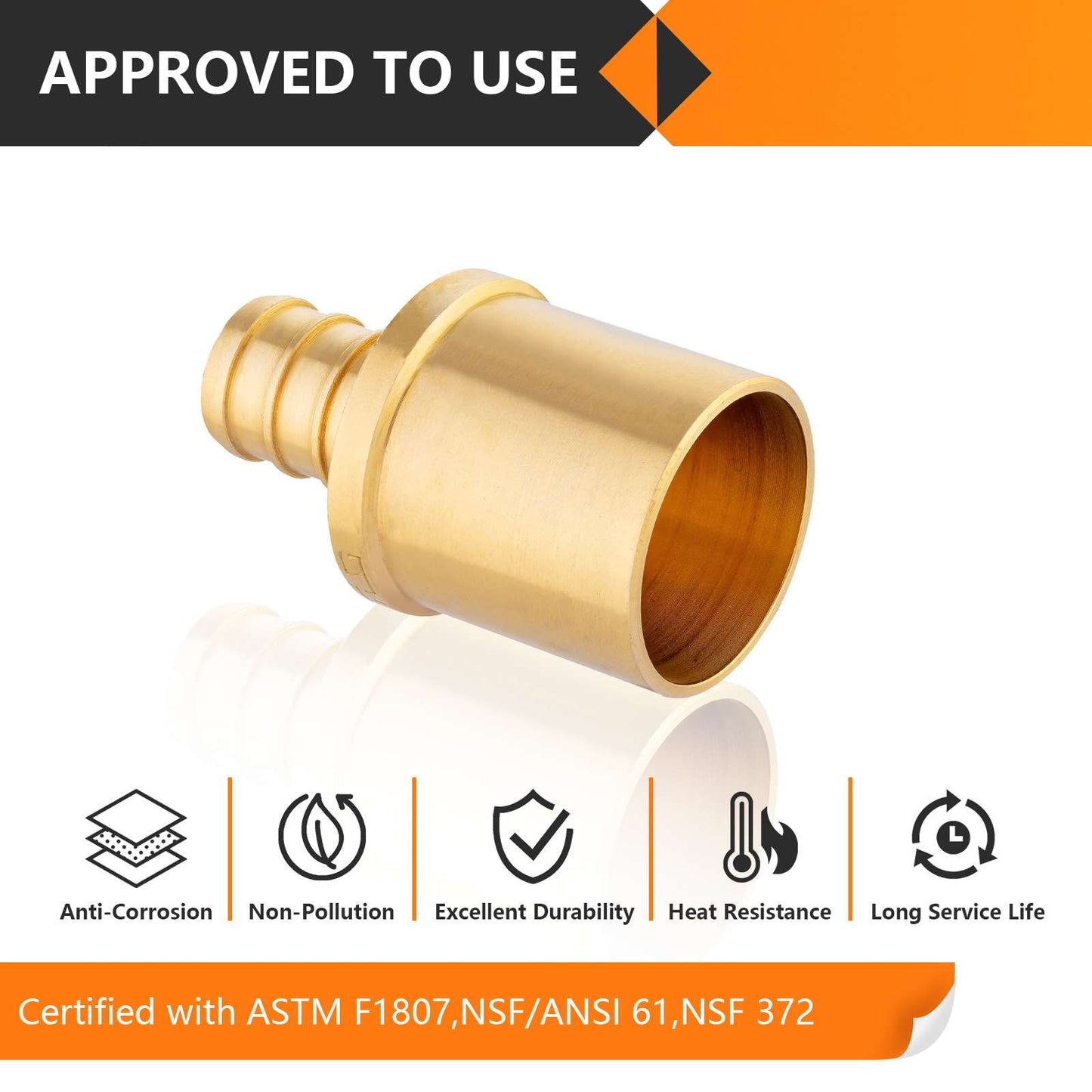 PEX-B Crimp 1" PEX x 1" Male Copper Sweat Adapter (Lead Free)