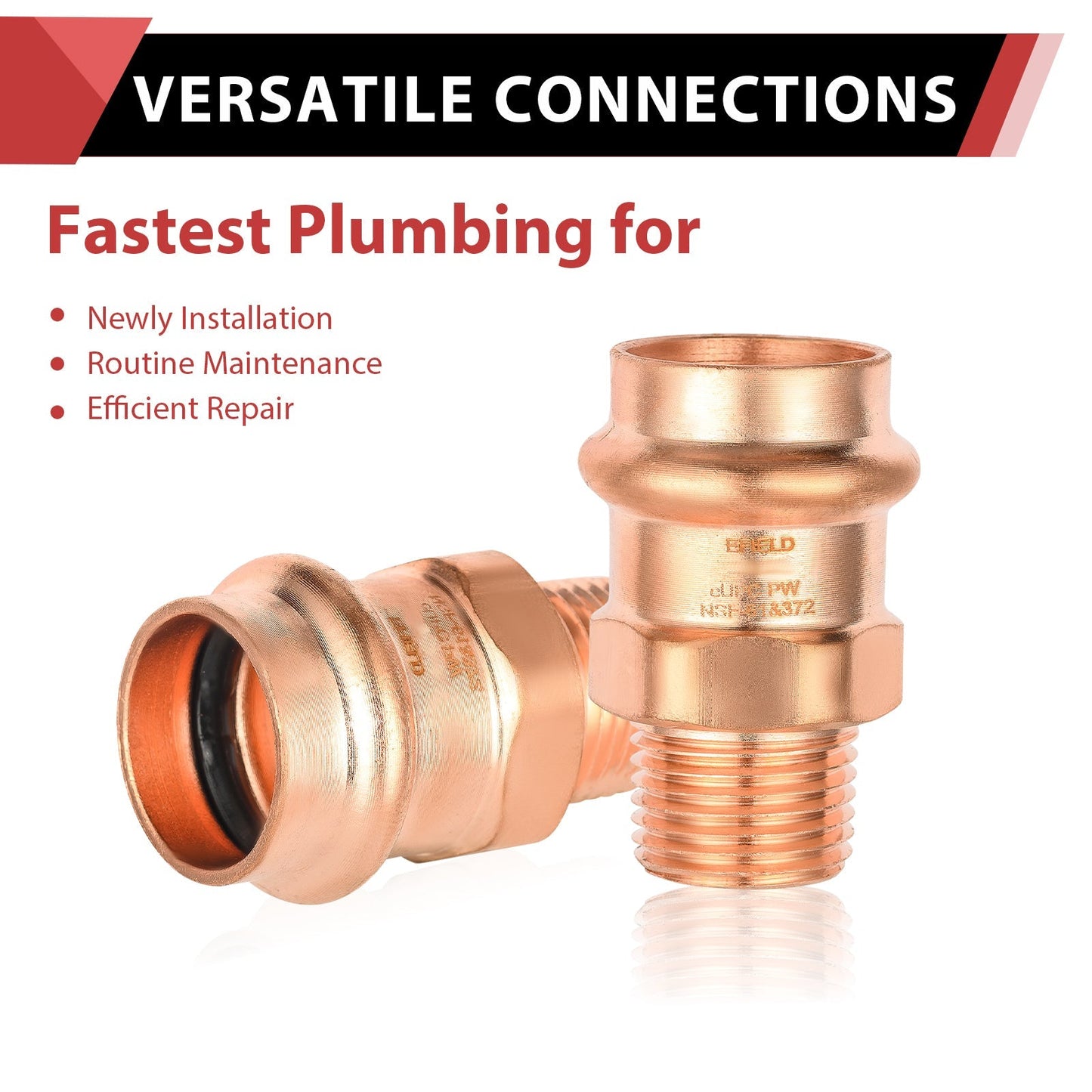 30 Pcs 3/4" Press Copper x 1/2" Male Threaded Adapter (Lead Free)